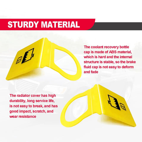 2 Pack Engine Coolant Reservoir Cap Yellow Replacement Cap for Jeep Dodge Ram Chrysler Fits Most TJ XJ KJ WJ Models