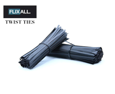 5 Inch Twist Ties Pack Of 100 Black Plastic Coated Reusable Tie Wraps For Bags, Cords, Wires, And Garden Projects