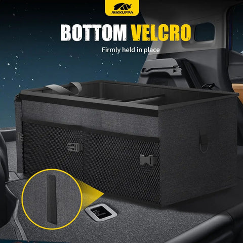 Car Trunk Organizer 65L Collapsible with Lid for SUV Auto Truck and Van Durable Oxford Fabric Non Slip Bottom Adjustable Straps