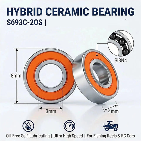 RC Car Ceramic Bearings 5x13x4 2RS Hybrid Ball Set For High Performance Rigs Ultra Smooth Spin Dust Water Sealed Wear Resistant