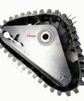 Close-up of Pair Rear Axle Track Kit For Go Kart ATV UTV Buggy Quad Snow Rubber Sand Tracks For Snowmobile Metal Build