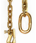 3/8 Inch Grade 70 Agricultural Safety Chain With Clevis Grab Hook And Attachment Ring, 5 Feet Long, 6600 Lb Load Capacity