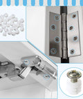 30 Piece Furniture Fasteners Kit With Plastic Hinge Dowels And Stainless Steel Screws For Cabinet Door Repair And Drawer Fix