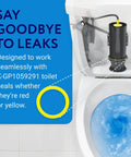 Flush Valve Seal Kit No Fuss Durable Rubber And Heavy Duty Toilet Gasket For Quick 3 Minute Install And Replacement Fits Kohler Toilet Tank GP1059291 Pack Of Five Yellow shown installed in toilet tank.