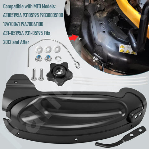 Mulch Plug Kit For 42 Inch Lawn Mower Decks Compatible With MTD Cub Cadet Craftsman 2012 And Later Fits 63105195A 631-05195A 19A30055100 on black mower deck
