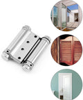 QWORK 3-inch stainless steel double-acting self-closing hinge for cafe saloon doors, 4-pack (close-up)