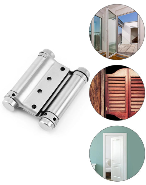 QWORK 3-inch stainless steel double-acting self-closing hinge for cafe saloon doors, 4-pack (close-up)