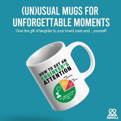 Funny Engineer Attention Mug For Engineers Gift Coffee Cup 11 Oz White Ceramic Novelty Drinkware For Boyfriend Husband Son Daughter Coworker Friend Dad Mom Wife Girlfriend