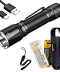 Beast Mode 3100 Lumen Tactical Flashlight With Long Throw USB C Rechargeable Two USB C ARB L21 5000U Batteries Included