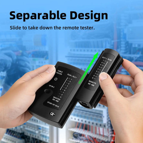 RJ45 RJ11 Ethernet Cable Tester For CAT5e To CAT7, portable LAN checker with detachable remote, LED indicators