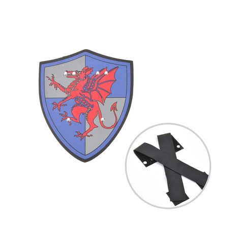 Foam Sword And Shield Set For Kids 12 Piece Ninja Warrior Viking Role Play Gear with dragon print shield and straps
