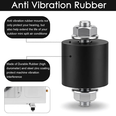 Four Pack Rubber Isolator Mounts For Fitness Equipment 25x27mm M8 Anti Vibration Pads With M6x16mm Studs on mini split unit