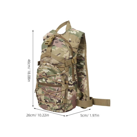 Hiking Backpack For Men With Big Capacity And Comfy Carrying System Multicolored camo pattern Oxford cloth side view