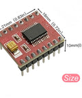 Dual TB6612FNG Motor Driver Module For Arduino Raspberry Pi ESP32 Solder Pin Version 2 Channel DC Motor And Stepper Motor Controller Board H Bridge Driver For Small Robots And DIY Projects. Side view of module with dimensions.