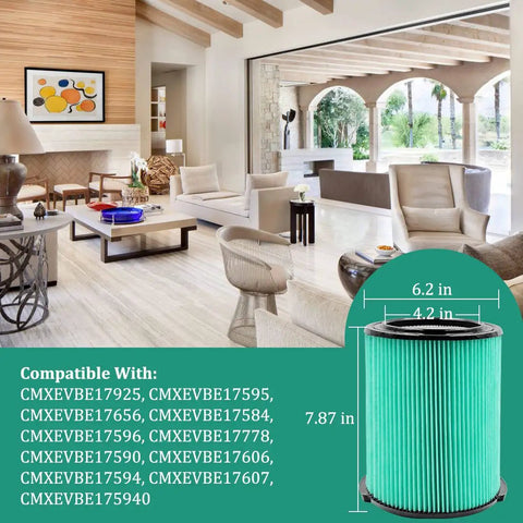 HEPA Filter Replacement Two Pack For Five To Twenty Gallon Wet And Dry Shop Vacuums Compatible With Craftsman 38753 in living room