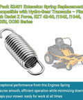2-Pack 52401 Lawn Mower Extension Spring For Transaxle Systems On Zero Turn Mowers Heavy Duty Tension Restore Replaces Worn Linkage Fits A Wide Range Of Models And Series Including RZT I1042 I1046 I1050 CC30 And More. chrome steel extension spring for zero turn mower transaxle