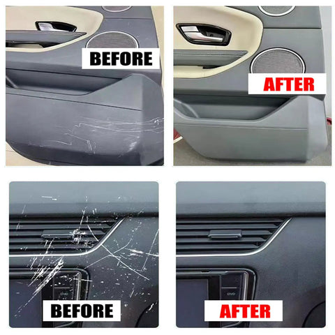 Interior Scratch Remover Kit for Dashboards and Vehicle Surfaces, Easy to Use Dashboard Scratch Repair Set before and after results