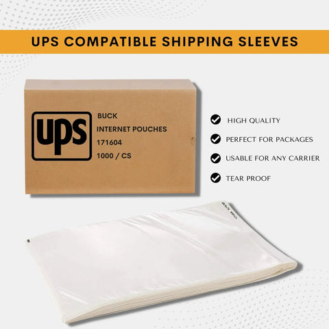 500 Pack 6.5X10 Shipping Label Sleeves Dead Simple Self Adhesive Packing Slip Pouches Waterproof Document Covers in box.