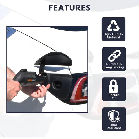 Hella Secure Tesla Charger Lock For J1772 Adapter Non Flange Compatible With Model 3 Y S And X Plus Years Two Pack Black in use on Tesla.