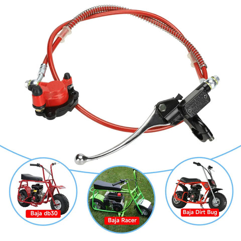 Beefed-Up Mini Bike Hydraulic Disc Brake Kit For Baja DB30 Doodle Bug Blitz Dirt Bug Racer 97cc 79cc 212cc engine with 180mm rotor