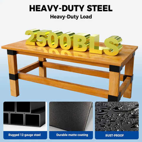 Heavy Duty Three Way Corner Bracket Kit Eight Pack For Two By Four Lumber Projects Indoor Outdoor Shelving Garage Workbenches