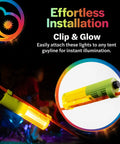 LED Tent String Lights For Guylines 4 Pack Bright Green Camping Lights, clip-on design on red guyline, night visibility.