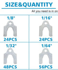 152 Piece Auto Alignment Shims Kit For Car Body And Suspension Adjustment With Zinc Plated Spacers In 1/64 1/32 1/16 1/8 Inch Sets