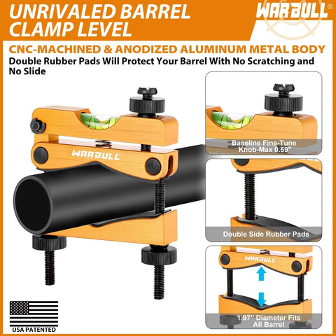 Universal Magnetic Base Scope Leveling Kit With No-Fuss Heavy-Duty Mounting System anodized aluminum barrel clamp