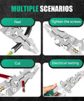 All In One 18 In 1 Foldable Wire Stripper With Voltage Detector used for peeling, tightening, cutting, and electrical testing