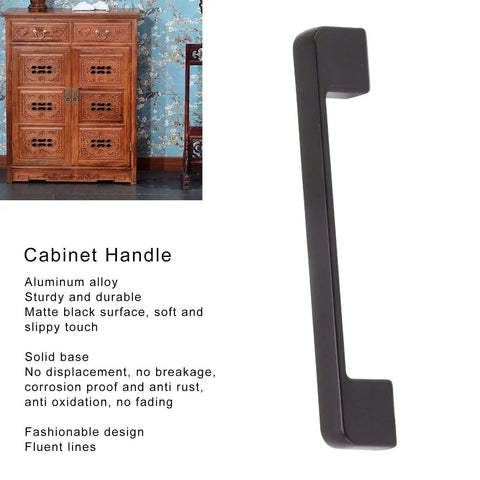 5 Inch Aluminum Alloy Drawer Handles Set Matte Black Cabinet Pulls With Solid Base Includes Screws Durable Rust Resistant Hardware For Kitchen And Bathroom Drawers Easy Install 10 Pack, black cabinet handle side view