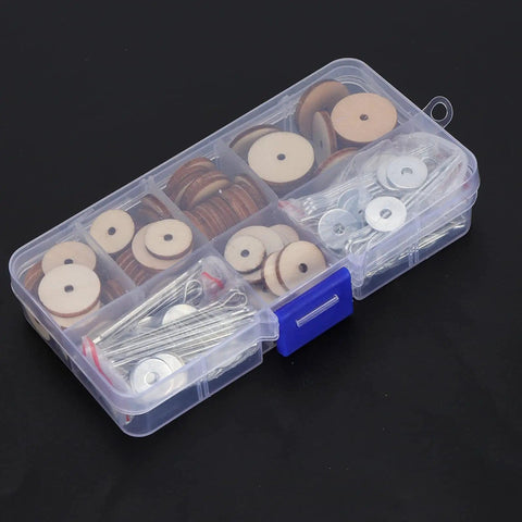 50 Set Doll Joints And Cotter Pins Skeleton Movable Joints For Teddy Bear Making Supplies, wood joints and pins in clear box