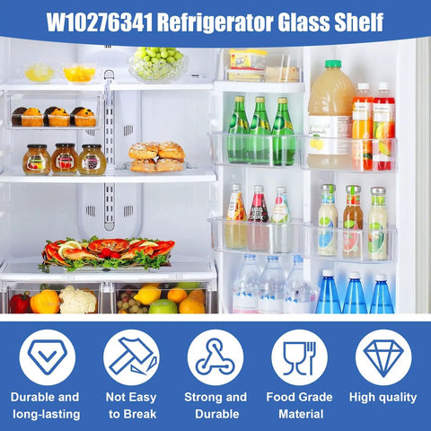 Glass Refrigerator Shelf 18 Inch Wide 17.45 Deep 1.57 Tall Replacement Part For Standard Freezers And Fridges Heavy Duty