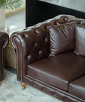 Antique Brass Upholstery Tacks with 3/8 Inch Round Head Dome, High Quality Furniture Nails for Legit Grip on brown leather couch.