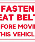 Heads Up Warning Sign Buckle Up Before Moving This Vehicle 8x12 Aluminum Tin Style Outdoor Wall Plaque in red and white