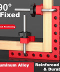 Beefy Ultra Precise 90 Degree Corner Clamp For Woodworking CNC Aluminum Alloy Right Angle Clamp Set, red anodized, 140mm