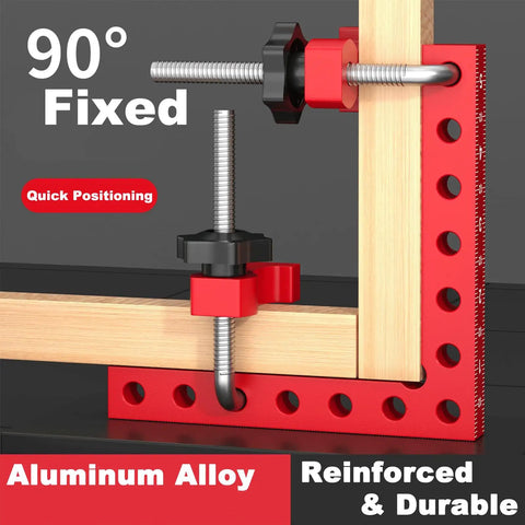 Beefy Ultra Precise 90 Degree Corner Clamp For Woodworking CNC Aluminum Alloy Right Angle Clamp Set, red anodized, 140mm