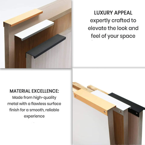 6 Inch Tab Pulls For Cabinets 10 Pack Polished Chrome Finger Edge Drawer Handles with Screws in various finishes on cabinet edges