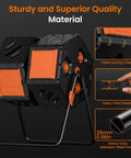 Two Chamber Compost Tumbler 45 Gallon Capacity With 360 Degree Rotation No Fuss Assembly Outdoor Bin for garden waste