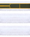 Three Pack 36 Inch Cotton Dust Mop Heads Commercial Refill Hella Thick Cotton Loop for easy floor cleaning.