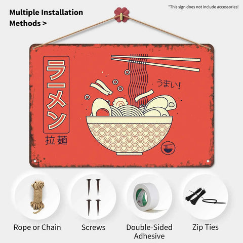 Funny Vintage Metal Sign Ramen Noodle Tin Wall Art 8 By 12 Inch Decor For Home Room Garage Office Kitchen Quirky Retro Poster Durable Aluminum Metal Sign With Pre Drilled Holes For Easy Mounting In Any Space.