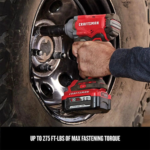 V20 Cordless Half Inch Impact Wrench Bare Tool Only With Brushless Motor Delivers Up To 275 Ft Lbs Torque in use on tire
