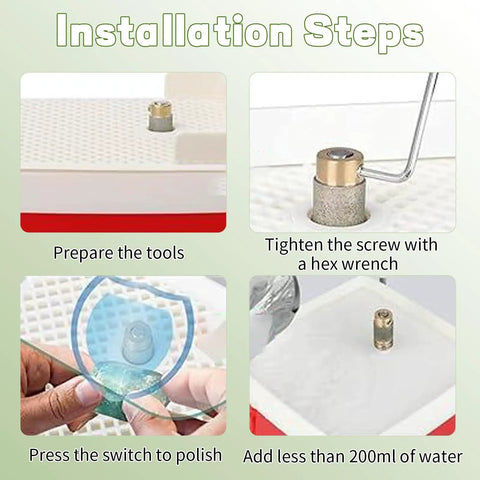 Installation steps for Two Pack Stained Glass Grinder Bits Three Quarter Inch Brass Core Diamond Head Tools For Glass Art.