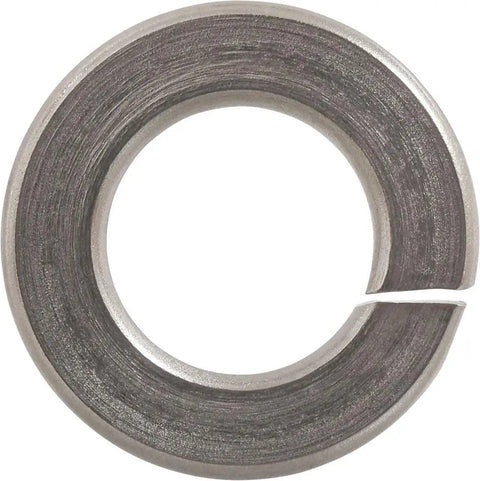 Close-up of Five Sixteenth Inch Stainless Steel Split Lock Washer 18-8 Heavy Duty Anti Loosening Washer for bolts.