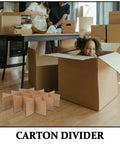 10 Pack Small Size Shipping Carton Dividers with child in a box and adults packing in background