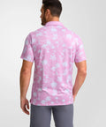 Back view of Mens Golf Polo Shirt Short Sleeve Dry Fit Wicking Collared Polo For Men Casual Print With Stretch Performance Fabric
