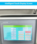 Intelligent touch display screen of Top Shelf Fully Automatic Round Bottle Labeling Machine, showing operational settings and controls.