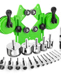 Front view of Diamond Hole Saw Kit with green double-suction guide and 18 diamond drill bits (6–50 mm) for tile.
