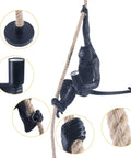 Dope Monkey Pendant Light With Hemp Rope Industrial Edison Retro Chandelier for Indoor Decor with resin monkey and iron base.