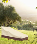 Waterproof Patio Chaise Lounge Cover Set, 600D Heavy Duty All Weather Outdoor Chair Covers, UV Resistant, 2 Pack In Beige And Brown