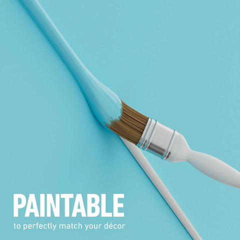 Paint brush applying blue paint on Half Round Cord Hider Cable Cover for TV Wires and Wall Mount Cables, Decorative White Wire Covers